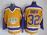 Los Angeles Kings #32 Jonathan Quick Yellow With Purple Throwback Jerseys,baseball caps,new era cap wholesale,wholesale hats