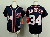 Youth Washington Nationals #34 Bryce Harper Blue Jerseys,baseball caps,new era cap wholesale,wholesale hats