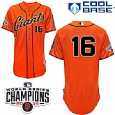 San Francisco Giants #16 Angel Pagan 2014 Champions Patch Orange Jerseys,baseball caps,new era cap wholesale,wholesale hats