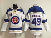 Chicago Cubs #49 Jake Arrieta White Stitched Hoodie,baseball caps,new era cap wholesale,wholesale hats