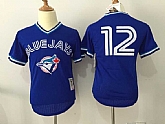 Toronto Blue Jays #12 Alomar Throwback Blue Jerseys,baseball caps,new era cap wholesale,wholesale hats