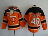 Minnesota Twins #48 Torii Hunter Orange Sawyer Hooded Sweatshirt MLB Hoodie,baseball caps,new era cap wholesale,wholesale hats