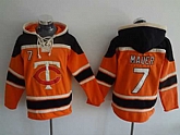 Minnesota Twins #7 Joe Mauer Orange Sawyer Hooded Sweatshirt MLB Hoodie,baseball caps,new era cap wholesale,wholesale hats