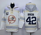 New York Yankees #42 Mariano Rivera White Sawyer Hooded Sweatshirt MLB Hoodie,baseball caps,new era cap wholesale,wholesale hats