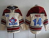 Toronto Blue Jays #14 David Price Cream Sawyer Hooded Sweatshirt MLB Hoodie,baseball caps,new era cap wholesale,wholesale hats