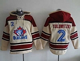 Toronto Blue Jays #2 Troy Tulowitzki Cream Sawyer Hooded Sweatshirt MLB Hoodie,baseball caps,new era cap wholesale,wholesale hats