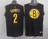 Brooklyn Nets #2 Kevin Garnett Revolution 30 Swingman 2014 Black With Golden Jerseys,baseball caps,new era cap wholesale,wholesale hats