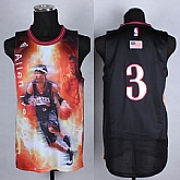Philadelphia 76ers #3 Iverson Revolution 30 Swingman Fashion Black Jerseys,baseball caps,new era cap wholesale,wholesale hats