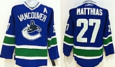 Vancouver Canucks #27 Shawn Matthias Blue Jerseys,baseball caps,new era cap wholesale,wholesale hats