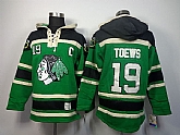 Chicago Blackhawks #19 Janathan Toews Green Hoodie,baseball caps,new era cap wholesale,wholesale hats