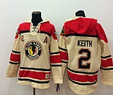 Chicago Blackhawks #2 Duncan Keith Cream Hoodie,baseball caps,new era cap wholesale,wholesale hats