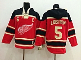 Detroit Red Wings #5 Nicklas Lidstrom Red Hoodie,baseball caps,new era cap wholesale,wholesale hats
