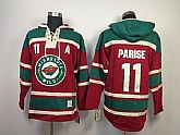 Minnesota Wilds #11 Zach Parise Red With Green Hoodie,baseball caps,new era cap wholesale,wholesale hats