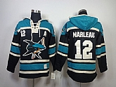 San Jose Sharks #12 Patrick Marleau Black With Blue Hoodie,baseball caps,new era cap wholesale,wholesale hats