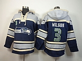 Seattle Seahawks #3 Russell Wilson Navy Blue Hoodie,baseball caps,new era cap wholesale,wholesale hats