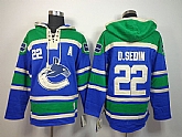 Vancouver Canucks #22 Daniel Sedin With A Patch Blue Hoodie,baseball caps,new era cap wholesale,wholesale hats