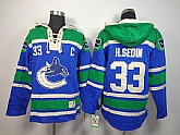 Vancouver Canucks #33 Henrik Sedin With C Patch Blue Hoodie,baseball caps,new era cap wholesale,wholesale hats