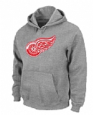 Detroit Red Wings Big x26 Tall Logo Pullover Hoodie Grey,baseball caps,new era cap wholesale,wholesale hats