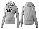 Nike Philadelphia Eagles Team Logo Gray Women Pullover Hoodies (4),baseball caps,new era cap wholesale,wholesale hats