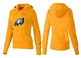 Nike Philadelphia Eagles Team Logo Yellow Women Pullover Hoodies (1),baseball caps,new era cap wholesale,wholesale hats