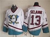Anaheim Ducks #13 Teemu Selanne White Throwback CCM Jerseys,baseball caps,new era cap wholesale,wholesale hats