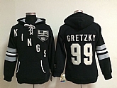Womens Los Angeles Kings #99 Wayne Gretzky Black Old Time Hockey Hoodie,baseball caps,new era cap wholesale,wholesale hats
