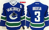 Womens Vancouver Canucks #3 Kevin Bieksa Blue Jerseys,baseball caps,new era cap wholesale,wholesale hats