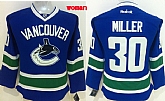 Womens Vancouver Canucks #30 Miller Blue Jerseys,baseball caps,new era cap wholesale,wholesale hats