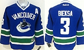 Youth Vancouver Canucks #3 Kevin Bieksa Blue 2nd Jerseys,baseball caps,new era cap wholesale,wholesale hats