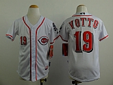 Youth Cincinnati Reds #19 Votto White Jerseys,baseball caps,new era cap wholesale,wholesale hats
