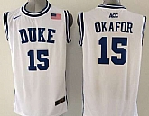 Duke Blue Devils #15 Jahlil Okafor 2015 White Round Collar Jerseys,baseball caps,new era cap wholesale,wholesale hats