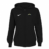 Women San Diego Chargers Tailgater Full Zip Hoodie - Black,baseball caps,new era cap wholesale,wholesale hats