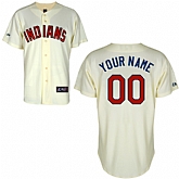 Customized Cleveland Indians Baseball Jersey-Women's Stitched Alternate Cream Cool Base MLB Jersey,baseball caps,new era cap wholesale,wholesale hats