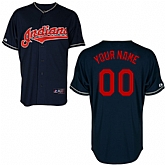 Customized Cleveland Indians Baseball Jersey-Women's Stitched Alternate Dark Blue Cool Base MLB Jersey,baseball caps,new era cap wholesale,wholesale hats