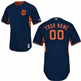 Customized Detroit Tigers MLB Jersey-Men's Stitched 2014 Dark Blue Road Cool Base BP Baseball Jersey,baseball caps,new era cap wholesale,wholesale hats