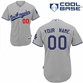 Customized Los Angeles Dodgers MLB Jersey-Men's Stitched Road Gray Cool Base Baseball Jersey,baseball caps,new era cap wholesale,wholesale hats