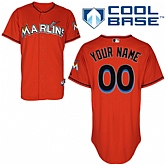 Customized Miami Marlins Baseball Jersey-Women's Stitched Alternate Orange Cool Base MLB Jersey,baseball caps,new era cap wholesale,wholesale hats