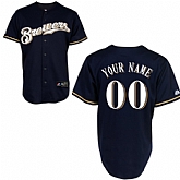 Customized Milwaukee Brewers Baseball Jersey-Women's Stitched 2014 Blue Cool Base BP MLB Jersey,baseball caps,new era cap wholesale,wholesale hats