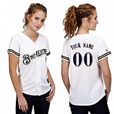 Customized Milwaukee Brewers Baseball Jersey-Women's Stitched Home White Cool Base MLB Jersey,baseball caps,new era cap wholesale,wholesale hats