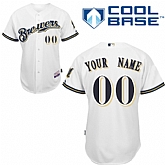 Customized Milwaukee Brewers MLB Jersey-Men's Stitched Home White Cool Base Baseball Jersey,baseball caps,new era cap wholesale,wholesale hats