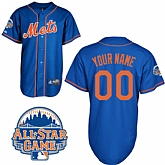 Customized New York Mets Baseball Jersey-Women's Stitched All Star Blue Home MLB Jersey,baseball caps,new era cap wholesale,wholesale hats