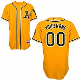 Customized Oakland Athletics MLB Jersey-Men's Stitched Yellow Cool Base Baseball Jersey,baseball caps,new era cap wholesale,wholesale hats