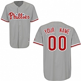 Customized Philadelphia Phillies Baseball Jersey-Women's Stitched Road Gray Cool Base MLB Jersey,baseball caps,new era cap wholesale,wholesale hats
