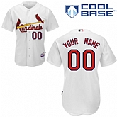 Customized St. Louis Cardinals Baseball Jersey-Women's Stitched Home White Cool Base MLB Jersey,baseball caps,new era cap wholesale,wholesale hats