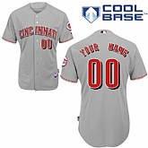 Customized Youth MLB Jersey-Cincinnati Reds Stitched Road Gray Cool Base Baseball Jersey,baseball caps,new era cap wholesale,wholesale hats