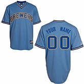 Customized Youth MLB Jersey-Milwaukee Brewers Stitched Blue Baseball Jersey,baseball caps,new era cap wholesale,wholesale hats