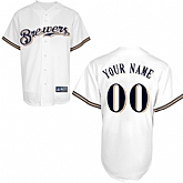 Customized Youth MLB Jersey-Milwaukee Brewers Stitched Home White Cool Base Baseball Jersey,baseball caps,new era cap wholesale,wholesale hats