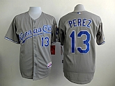 Kansas City Royals #13 Salvador Perez Gray Jersey,baseball caps,new era cap wholesale,wholesale hats