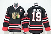 Youth Chicago Blackhawks #19 Jonathan Toews Black Jerseys,baseball caps,new era cap wholesale,wholesale hats