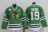 Youth Chicago Blackhawks #19 Jonathan Toews Green Jerseys,baseball caps,new era cap wholesale,wholesale hats
